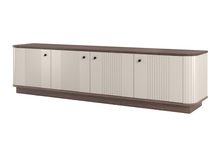 TV-alus Bogart Vesper, 187 cm, cashmere/nut, mustad käepidemed