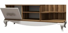 TV-laud Kalune Design Sultan, 130 x 45 x 50.6 cm, valge/pähkel