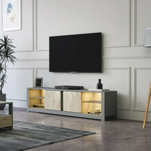 TV-alus Hanah Home Aydos, 180 x 45 x 35 cm, puitlaastplaat, hall, travertiin