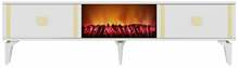 TV-alus Kalune Design Doruk, 150 x 29.6 x 44.6 cm, kuldne/valge