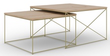 Kohvilaudade komplekt ADRK Licco, 65 - 75 cm, pruun/kuldne, 2 tk