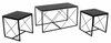 Kohvilaudade komplekt Kalune Design Defne, 45 - 50 cm x 100 cm x 52 cm, must/marmor, 3 tk