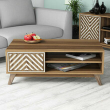 Diivanilaud Kalune Design 845(I), 105 x 60 x 38.2 cm, pruun/valge