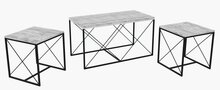 Kohvilaudade komplekt Kalune Design Defne, 100 x 52 cm, 3 tk, must/helehall