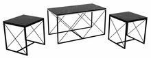 Kohvilaudade komplekt Kalune Design Defne, 45 - 50 cm x 100 cm x 52 cm, must/marmor, 3 tk