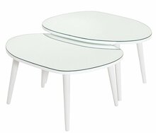 Kohvilaudade komplekt Kalune Design Gusto, 2 tk, 55 x 75 x 38-41 cm, valge