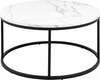 Diivanilaud Actona Spiro, 80 x 80 x 40 cm, valge/must marmor
