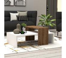 Kohvilaud Kalune Design Glow, 80 x 50 x 31.8 cm, valge/pruun