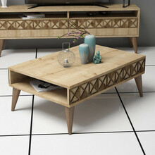 Diivanilaud Kalune Design Line, 90 x 60 x 34.6 cm, tamm, helepruun