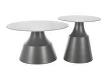 Kohvilaudade komplekt Signal Meble Itaka, 50 - 70 cm, 2 tk, valge/hall