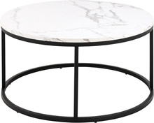 Diivanilaud Actona Spiro, 80 x 80 x 40 cm, valge/must marmor