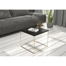 Kohvilaud ADRK Furniture Elena, 50 x 50 x 45 cm, must/kuldne
