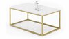 Diivanilaud ADRK Furniture Narisa, 100 x 60 x 43 cm, valge/kuldne