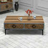 Diivanilaud Kalune Design Samba, 105 x 60 x 34.6 cm, sinine/pähkel