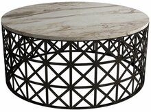 Diivanilaud Kalune Design Selin, 90 x 90 x 38 cm, valge/must