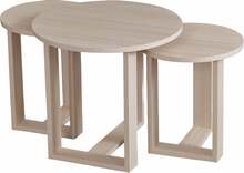 Kohvilaudade komplekt Kalune Design Mira, 3 tk, 52 x 52 x 47 cm, pruun/tamm