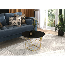 Kohvilaud ADRK Furniture Liam, 55 x 55 x 37 cm, must/kuldne
