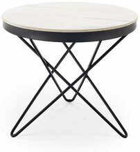 Kohvilaud Halmar Leila 2, valge marmor/must, 60 x 60 x 55 cm