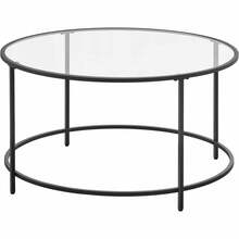 Kohvilaud Leobert LGT021B01, 84 x 84 x 45.5 cm, läbipaistev/must