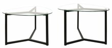 Kohvilaudade komplekt Kalune Design Bellisimo, 58 x 82 x 40 cm, must/läbipaistev