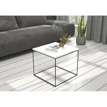 Diivanilaud ADRK Furniture Elena, 50 x 50 x 45 cm, valge/must