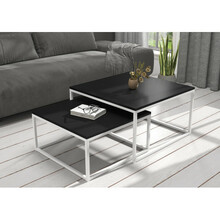 Diivanilaua komplekt ADRK Furniture Kama, 65 - 75 cm, 2 tk, must/valge