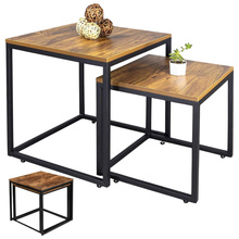 Kohvilaudade komplekt Lean 2-in-1, 45 x 50 cm ja 40 x 45 cm, rustikaalne pind