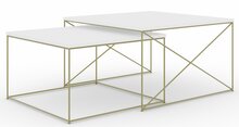 Kohvilaudade komplekt ADRK Licco, 2 tk, 65 - 75 cm, valge/kuldne