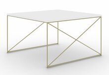 Kohvilaud ADRK Furniture Nelia, 75 x 75 x 43 cm, valge/kuldne