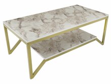 Kohvilaud Kalune Design Flora, 120 x 60 x 45.8 cm, kuldne/valge