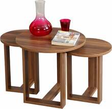 Diivanilaua komplekt Kalune Design Mira, 52 x 52 x 47 cm, tumepruun, 3 tk