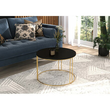 Kohvilaud ADRK Furniture Noel, 55 x 55 x 37 cm, must/kuldne
