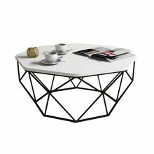 Kohvilaud Kalune Design Diamond, 90 x 90 x 38 cm, valge/must