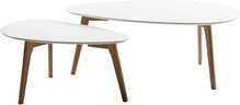 Diivanilauakomplekt Home4you Helena, 100 x 50 x 40 cm, 70 x 35 x 35 cm, valge