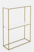 Konsoollaud ADRK Furniture Velo, 20 x 60 x 80 cm, valge/kuldne/läbipaistev
