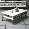 Diivanilaud Kalune Design 845, 90 x 60 x 34.6 cm, valge/tumepruun