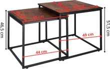 Diivanilauad Springos HF0024, komplekt 2, kandiline, must/pruun