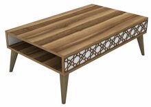 Diivanilaud Kalune Design City, 105 x 60 x 36.6 cm, valge/pähkel