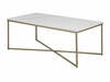 Kohvilaud Actona Alisma, 120 x 60 x 46 cm, marmor/valge, metall/messing