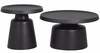 Kohvilaudade komplekt Signal Meble Rodos, 2 tk, 50-70 x 70 x 40-50 cm, must