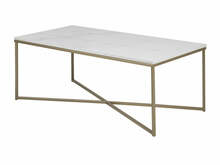 Kohvilaud Actona Alisma, 120 x 60 x 46 cm, marmor/valge, metall/messing