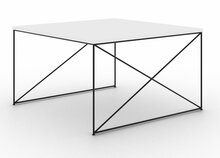 Kohvilaud ADRK Furniture Nelia, 75 x 75 x 43 cm, valge/must