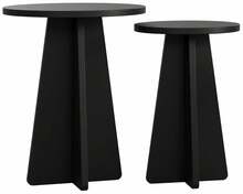 Kohvilaudade komplekt Kalune Design Mushroom 2, 40 x 40 x 50 cm, must, 2 tk