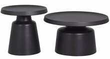 Kohvilaudade komplekt Signal Meble Rodos, 2 tk, 50-70 x 70 x 40-50 cm, must