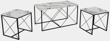 Kohvilaudade komplekt Kalune Design Defne, 45 - 50 cm x 100 cm x 52 cm, valge/must, 3 tk