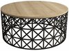 Diivanilaud Kalune Design Selin Metal Ferforje, 90 x 90 x 38 cm, must/pruun/helepruun