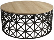 Diivanilaud Kalune Design Selin Metal Ferforje, 90 x 90 x 38 cm, must/pruun/helepruun