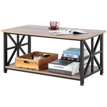 Kohvilaud Vevor, 102 x 55 x 46 cm, maalähedane stiil, puit, pruun-must, avatud panipaigaga