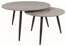 Diivanilaudade komplekt Signal Meble Kora C, 80 x 80 x 45 cm, 2 tk, must/hall