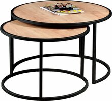 Kohvilaud Kalune Design Tambur, 66 - 80 cm, must/helepruun
